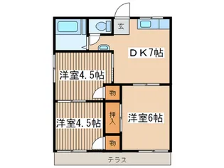 小野ハイツB【1階】の間取り