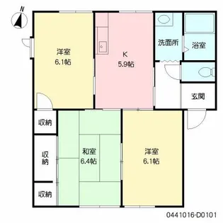サンフラワー武蔵野台 D棟【1階】の間取り