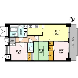 エール豊岡【1階】の間取り