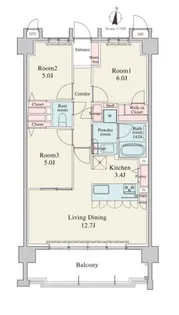RJRプレシア別府駅前【4階】の間取り