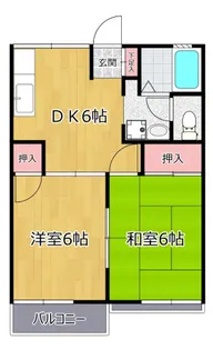 ハイツイシワタ5【2階】の間取り