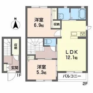 エルウイング城南【2階】の間取り