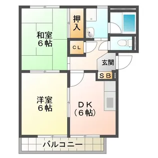 シティハイツアリエス【2階】の間取り