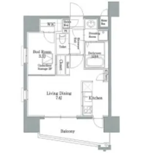 リアンシエルブルー東比恵2【7階】の間取り
