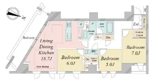 ドゥーエ早稲田【5階】の間取り