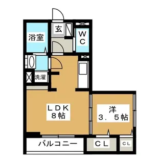 コラージュくりた【3階】の間取り