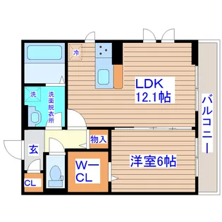 クレールエイワVII【1階】の間取り