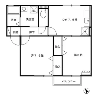 サニーコート桜井II【1階】の間取り