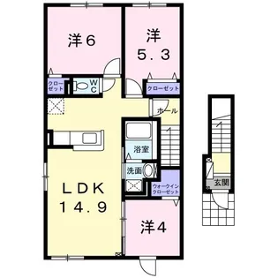 ノースヒルV【2階】の間取り