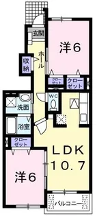 プリートI【1階】の間取り