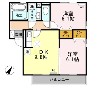 メゾンけやき【1階】の間取り