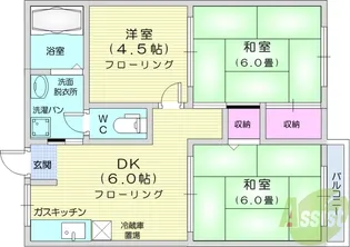 フレグランス北根【2階】の間取り