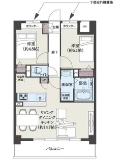 エルグランド博多の杜【1階】の間取り