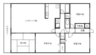 グランドール広野【3階】の間取り