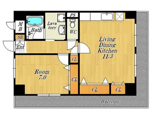 ブランカ福西【4階】の間取り