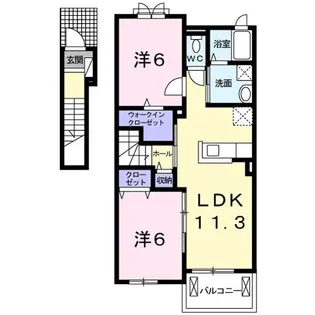コリーヌ東坂部A【2階】の間取り