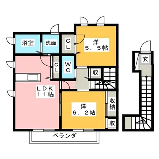 クレメントハイムII【2階】の間取り