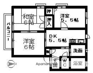 ソレイユA・B【2階】の間取り