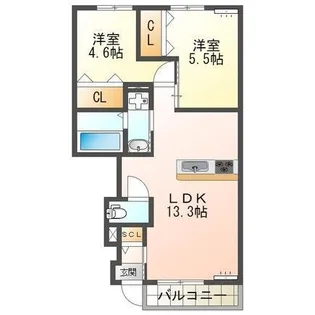 プリーモ レヴァータ【1階】の間取り