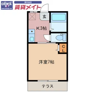 ハイツサンリバー【1階】の間取り