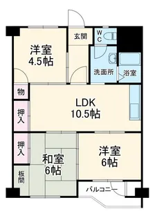 千里南町第一次住宅A3棟【10階】の間取り