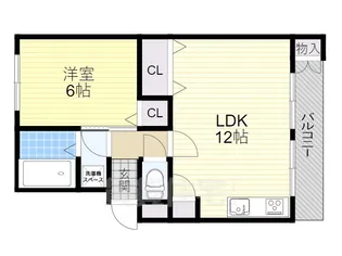 ハコス摂【2階】の間取り
