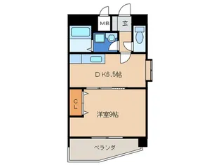 ラ・オーラ千早駅前【2階】の間取り