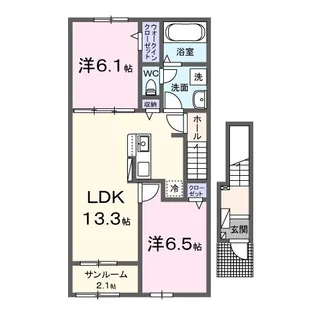 ル・クレール【2階】の間取り