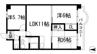 エレガンス村上【4階】の間取り