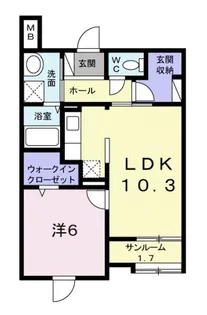 ヴンダーバール【1階】の間取り