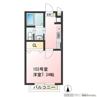 サニーフラット【1階】の間取り
