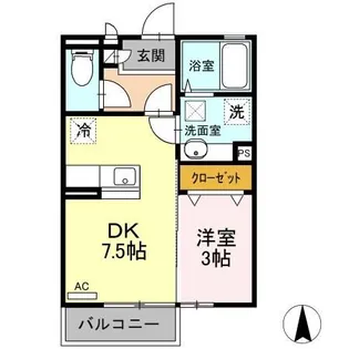 グランモアK【1階】の間取り