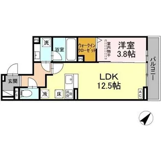 ディーシャンブル富田【1階】の間取り