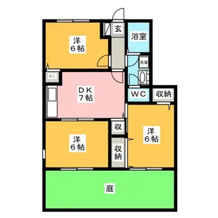 ガーデンヒルズ B棟【1階】の間取り
