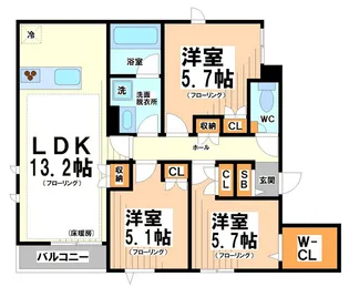 Hilltop East【2階】の間取り