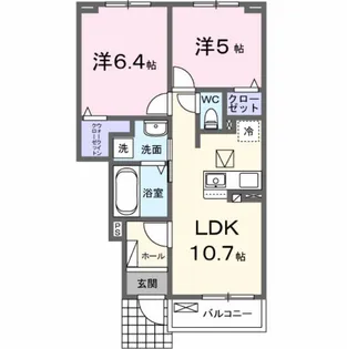 ハピネスII【1階】の間取り