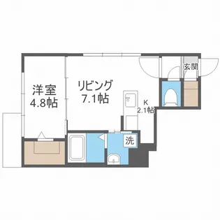 デュオレッド豊平【4階】の間取り