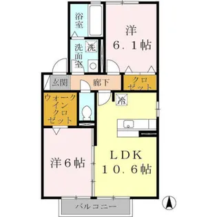 ヴィスタリアハイムC【2階】の間取り