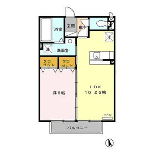 ラ・ビュー五番館【1階】の間取り