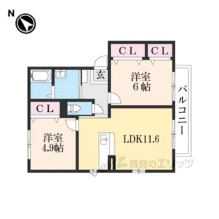 サンビレッジ2C【2階】の間取り