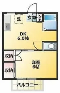 さつきコーポ【2階】の間取り