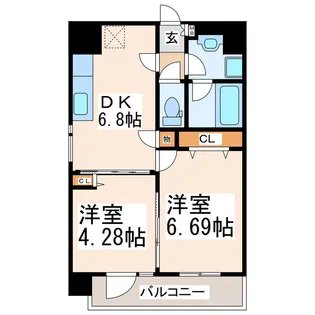 ベリーマンション出水【4階】の間取り