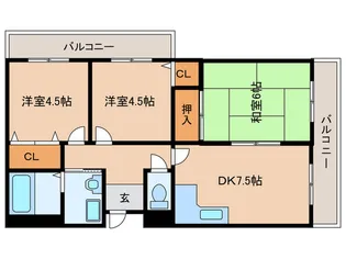 ハイヴァリー塚口本町【4階】の間取り