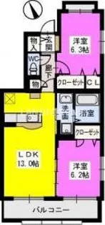 ボヌール谷【3階】の間取り