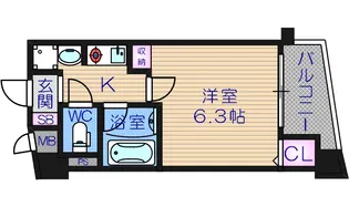 エイペックス大手通【6階】の間取り