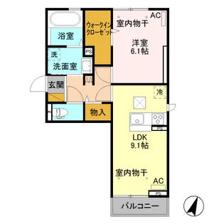 DEARROOM堀之内南 101【1階】の間取り