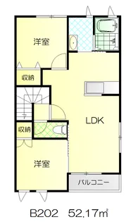 カーサソレイユB【2階】の間取り