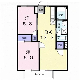 ニューシティ大島【1階】の間取り