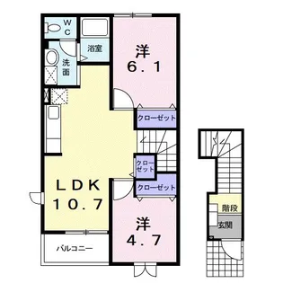 愛知県碧南市中後町4【アパート】の間取り