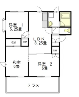 ウエストウッドB【2階】の間取り